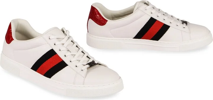 Gucci Ace Leather Low-Top Sneakers - Image 3