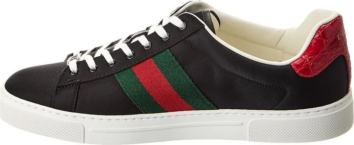 Gucci Ace Nylon & Leather Sneaker - Image 2