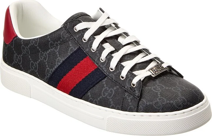 Gucci Ace Web Gg Supreme Canvas & Leather Sneaker