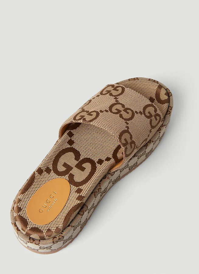 Gucci Angelina Gg Platform Slides - Woman Slides Beige Eu - 39 - Image 5