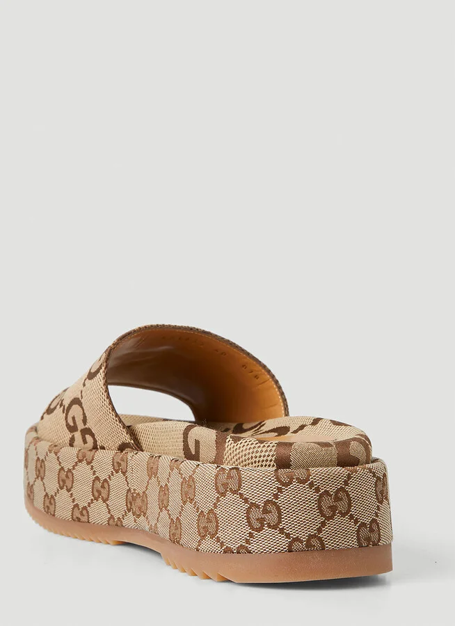 Gucci Angelina Gg Platform Slides - Woman Slides Beige Eu - 39 - Image 6