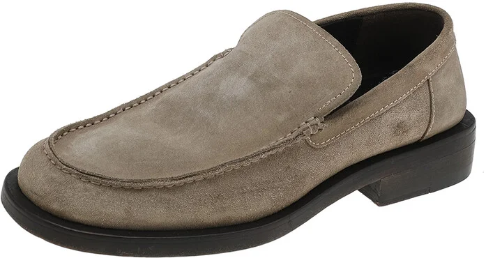 Gucci Beige Suede Slip on Loafers Size 42