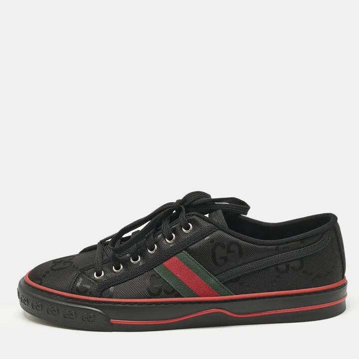 Gucci Black Jumbo GG Canvas Tennis 1977 Sneakers Size 43