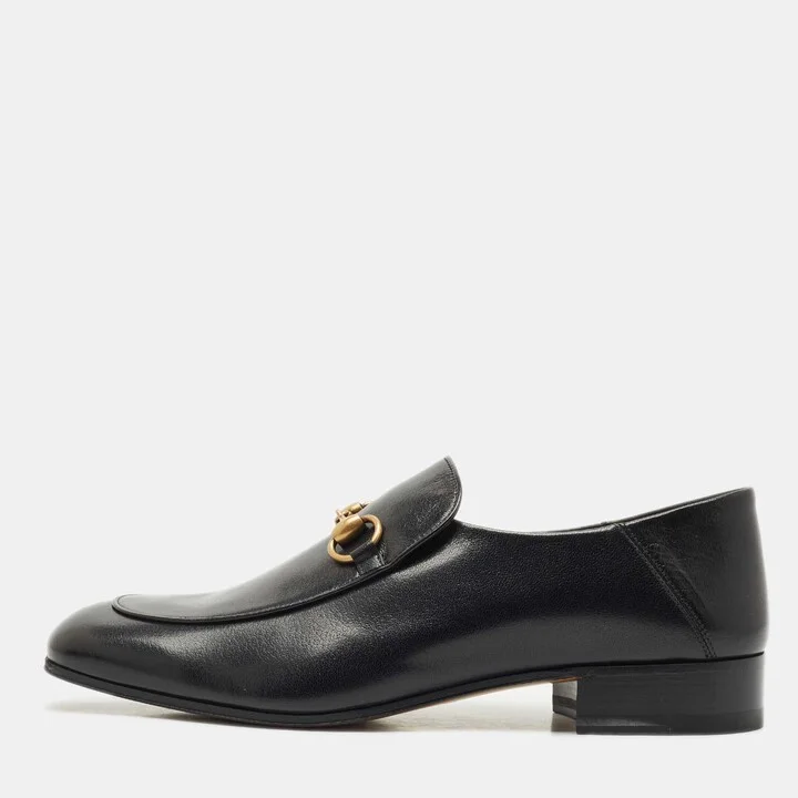 Gucci Black Leather Horsebit Foldable Loafers Size 42.5