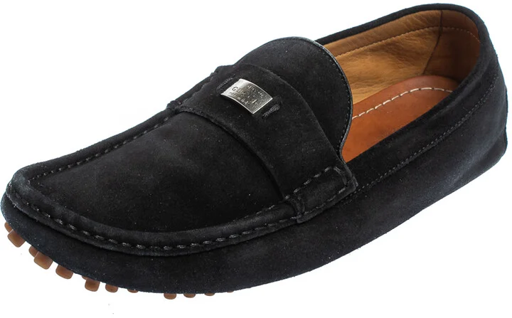 Gucci Black Suede Slip on Loafers Size 41.5