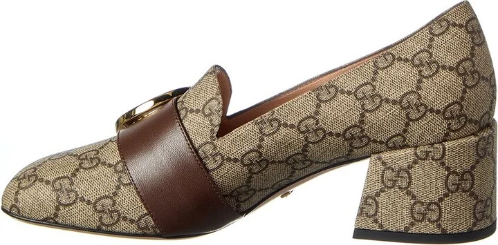 Gucci Blondie Gg Supreme Canvas & Leather Pump - Image 2