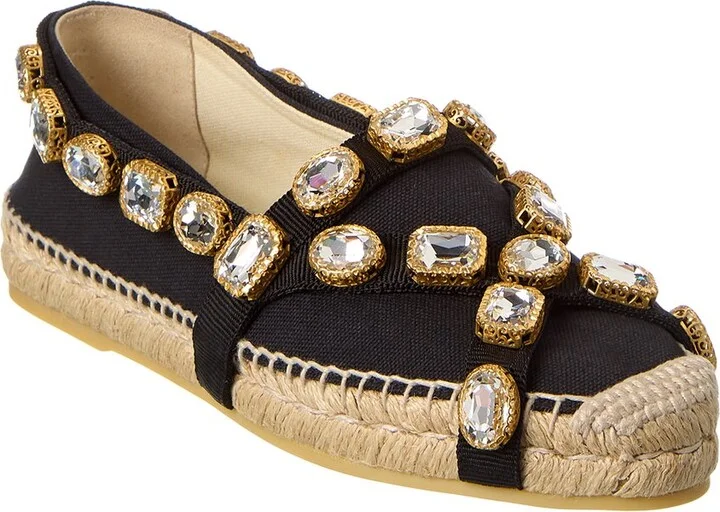 Gucci Crystal Canvas Espadrille