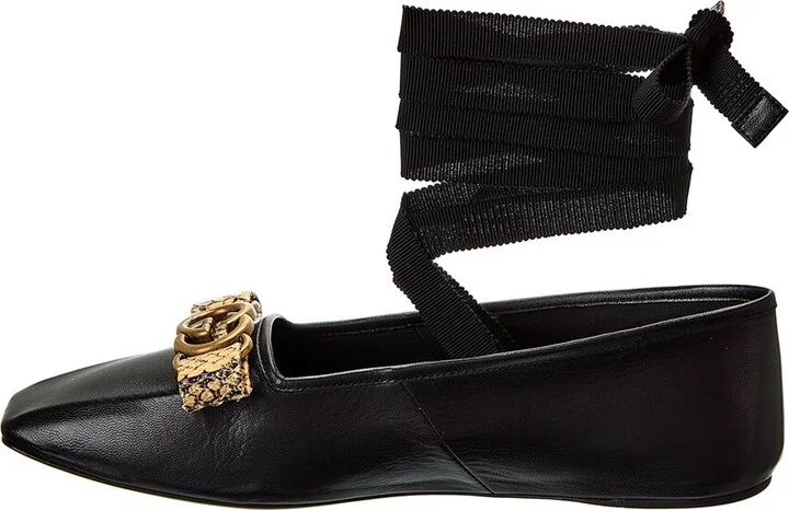 Gucci Double G Leather Ballet Flat - Image 2