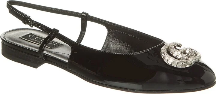 Gucci Double G Patent Slingback Ballerina Flat