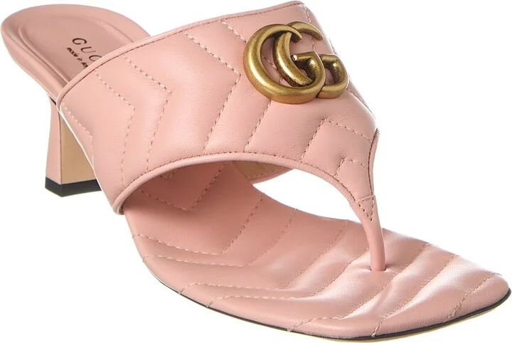 Gucci Double G Thong Leather Sandal