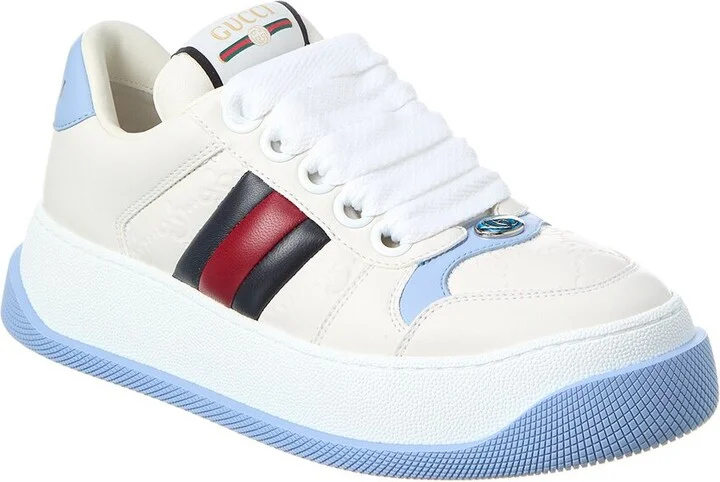 Gucci Double Screener Leather Platform Sneaker