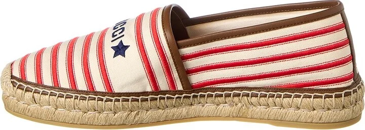 Gucci Embroidered Canvas & Leather Espadrille - Image 2