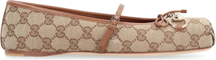Gucci Fabric Ballet Flats With Logo - Image 2