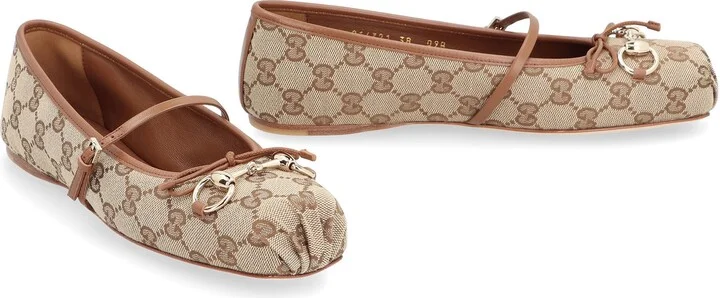 Gucci Fabric Ballet Flats With Logo - Image 3
