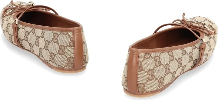Gucci Fabric Ballet Flats With Logo - Image 4