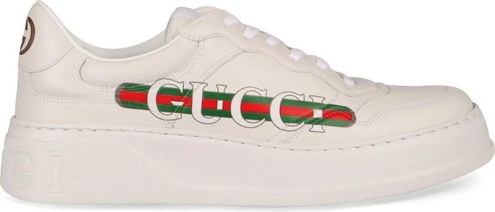 Gucci Faux Leather Low-Top Sneakers - Image 2