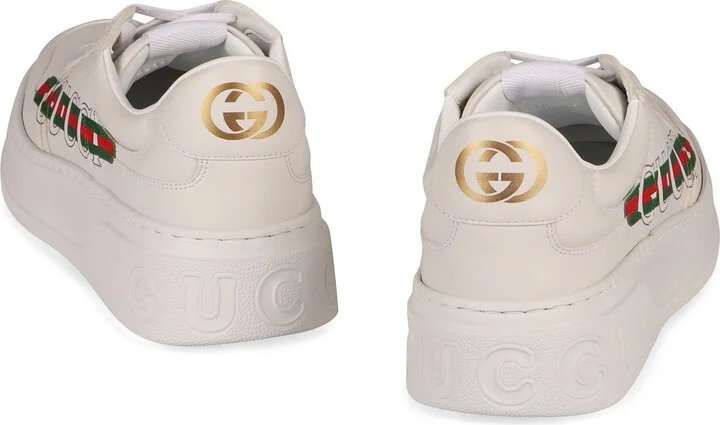 Gucci Faux Leather Low-Top Sneakers - Image 4
