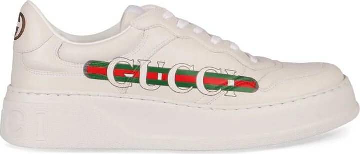 Gucci Faux Leather Low-Top Sneakers