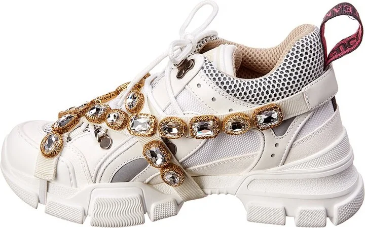 Gucci Flashtrek Leather & Mesh Sneaker - Image 2