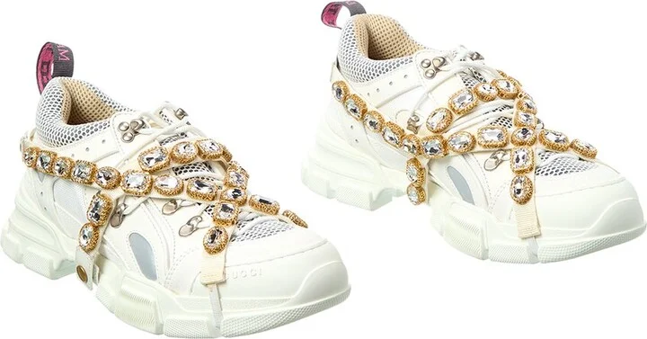 Gucci Flashtrek Leather & Mesh Sneaker (Authentic Pre-Loved)