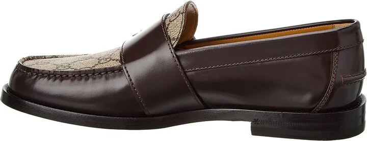 Gucci Gg Buckle Gg Supreme Canvas & Leather Loafer - Image 2