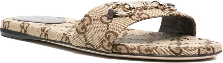 Gucci Gg Canvas Flat Sandals - Image 3