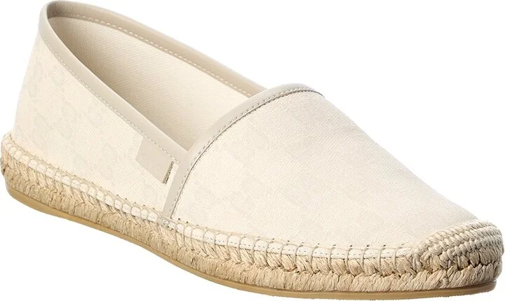 Gucci Gg Canvas & Leather Espadrille