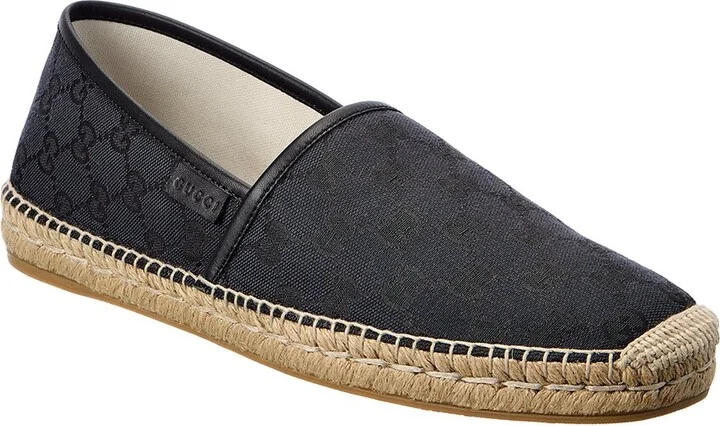 Gucci GG Canvas & Leather Espadrille