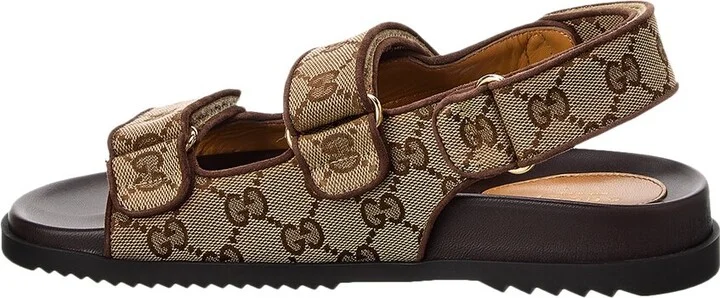 Gucci Gg Canvas & Leather Sandal - Image 2