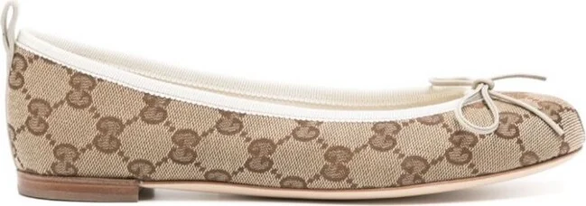 Gucci GG Monogram Slip-On Ballerina Shoes
