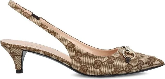 Gucci GG Monogrammed Slingback Pumps