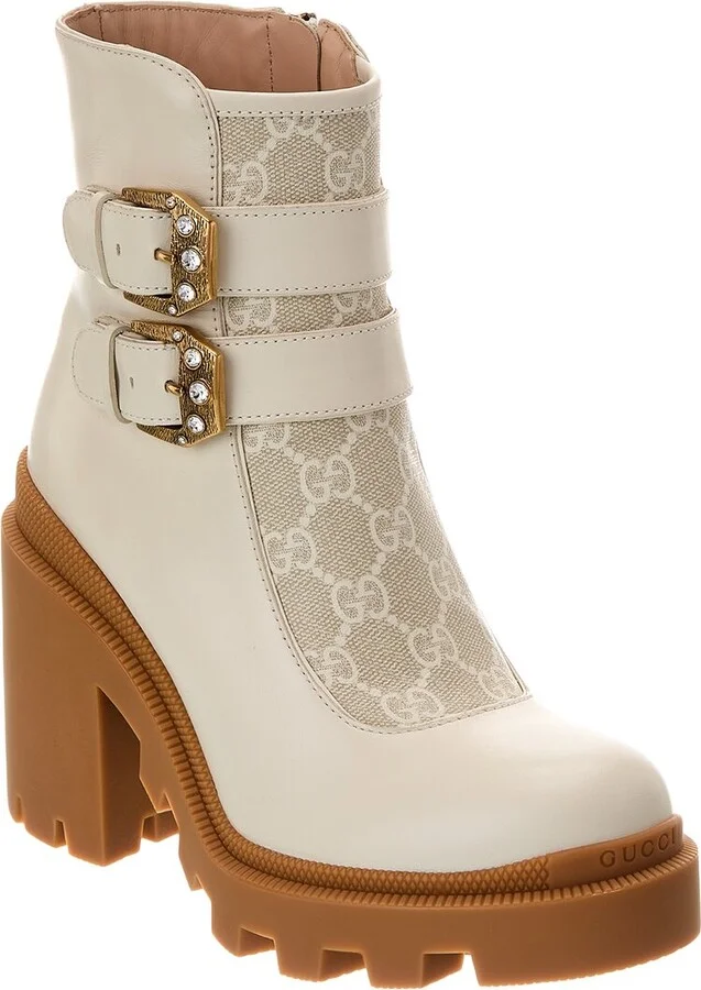 Gucci Gg Supreme Canvas & Leather Boot