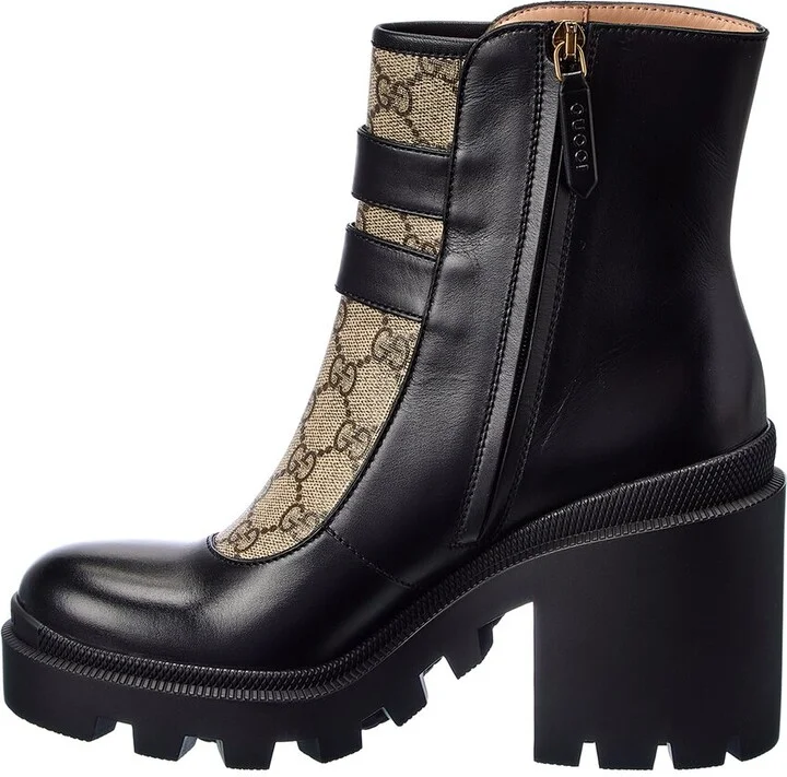 Gucci Gg Supreme Canvas & Leather Bootie - Image 2