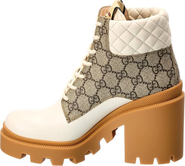 Gucci Gg Supreme Canvas & Leather Bootie - Image 2