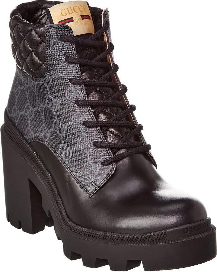Gucci Gg Supreme Canvas & Leather Bootie