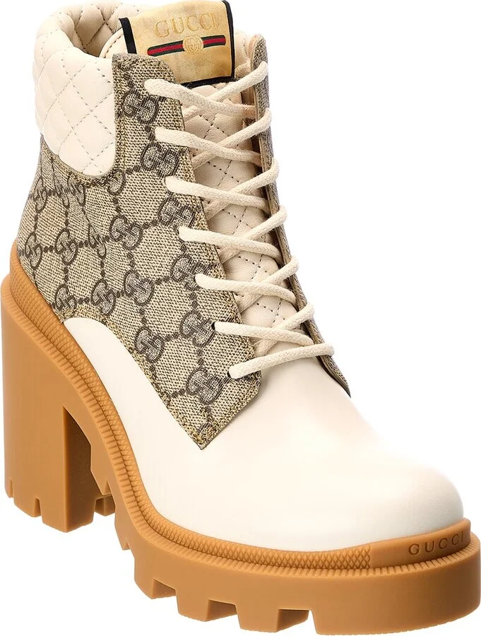 Gucci Gg Supreme Canvas & Leather Bootie