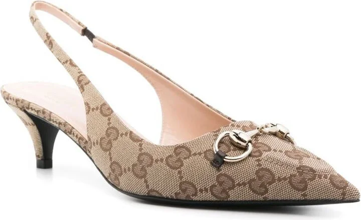 Gucci Gg Supreme Slingback Pumps - Image 4