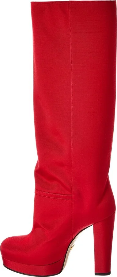 Gucci Grosgrain Platform Knee-High Boot - Image 2