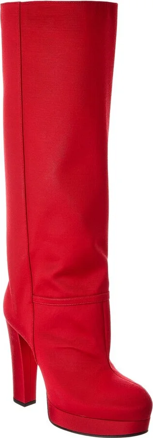 Gucci Grosgrain Platform Knee-High Boot