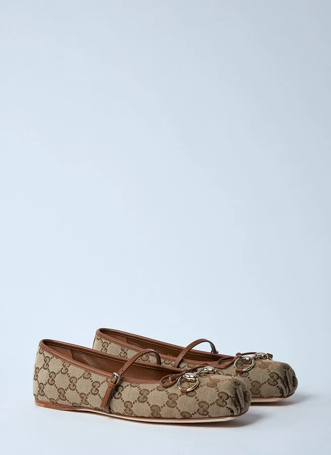 Gucci Horsebit Ballerina Flats - Woman Flats Beige Eu - 39 - Image 2