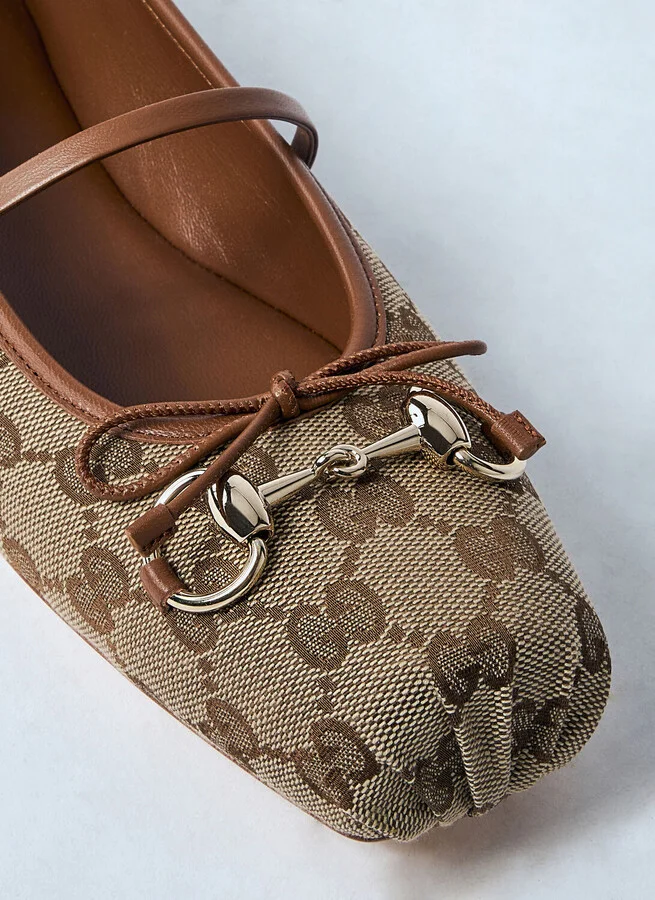 Gucci Horsebit Ballerina Flats - Woman Flats Beige Eu - 39 - Image 3
