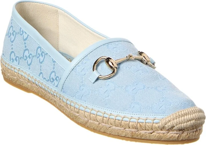 Gucci Horsebit Canvas Espadrille