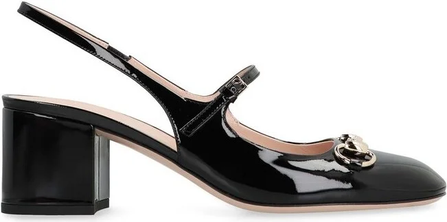 Gucci Horsebit Detailed Square Toe Pumps