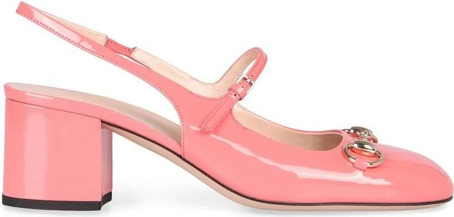 Gucci Horsebit Detailed Square Toe Pumps