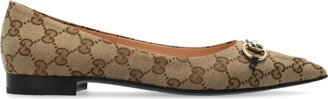 Gucci Horsebit GG Slip-On Ballerina Shoes