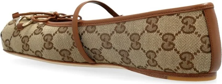 Gucci Horsebit Gg Supreme Ballet Flats - Image 2