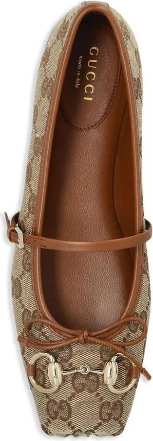 Gucci Horsebit Gg Supreme Ballet Flats - Image 3