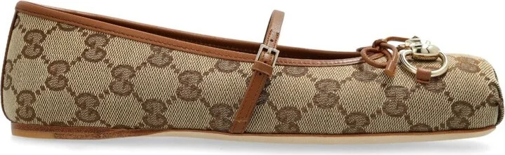 Gucci Horsebit Gg Supreme Ballet Flats