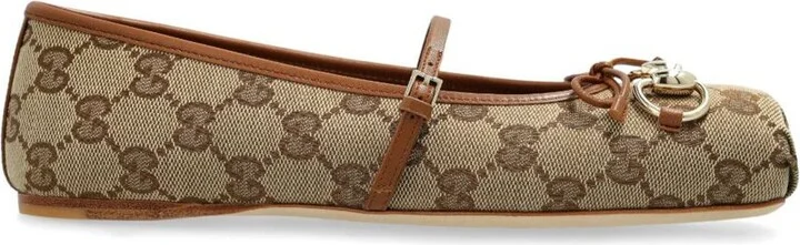 Gucci Horsebit Gg Supreme Ballet Flats