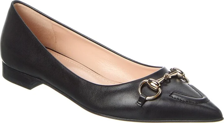 Gucci Horsebit Leather Ballerina Flat